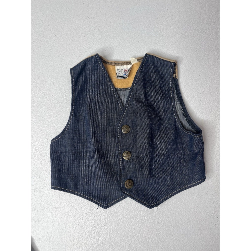 Vtg Billy The Kid Baby Toddler Jean Vest See Measurements